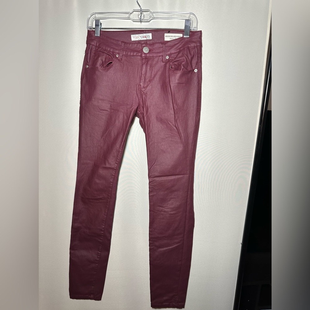 Guess Pleather Purple Pants Woman’s Size 30